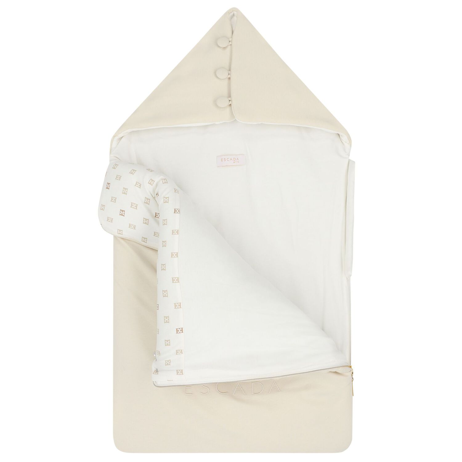 Baby Girls Beige & Ivory Logo Nest, 1, hi-res