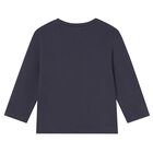 Younger Boys Navy Blue Polar Animals Long Sleeve Top, 2, hi-res