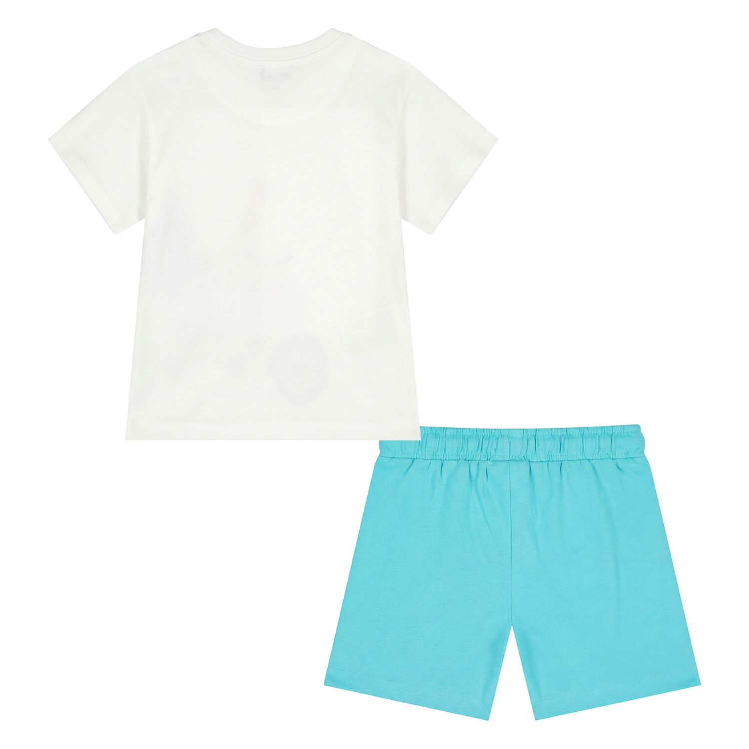 Younger Boys White & Aqua Shorts Set, 3, hi-res
