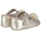 Baby Girls Gold Flower Pre Walker Shoes, 4, hi-res