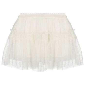Girls Ivory Tulle Skirt