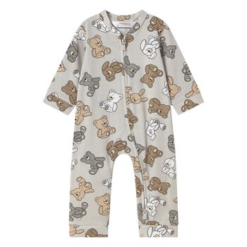 Grey Teddy Bear Baby Romper