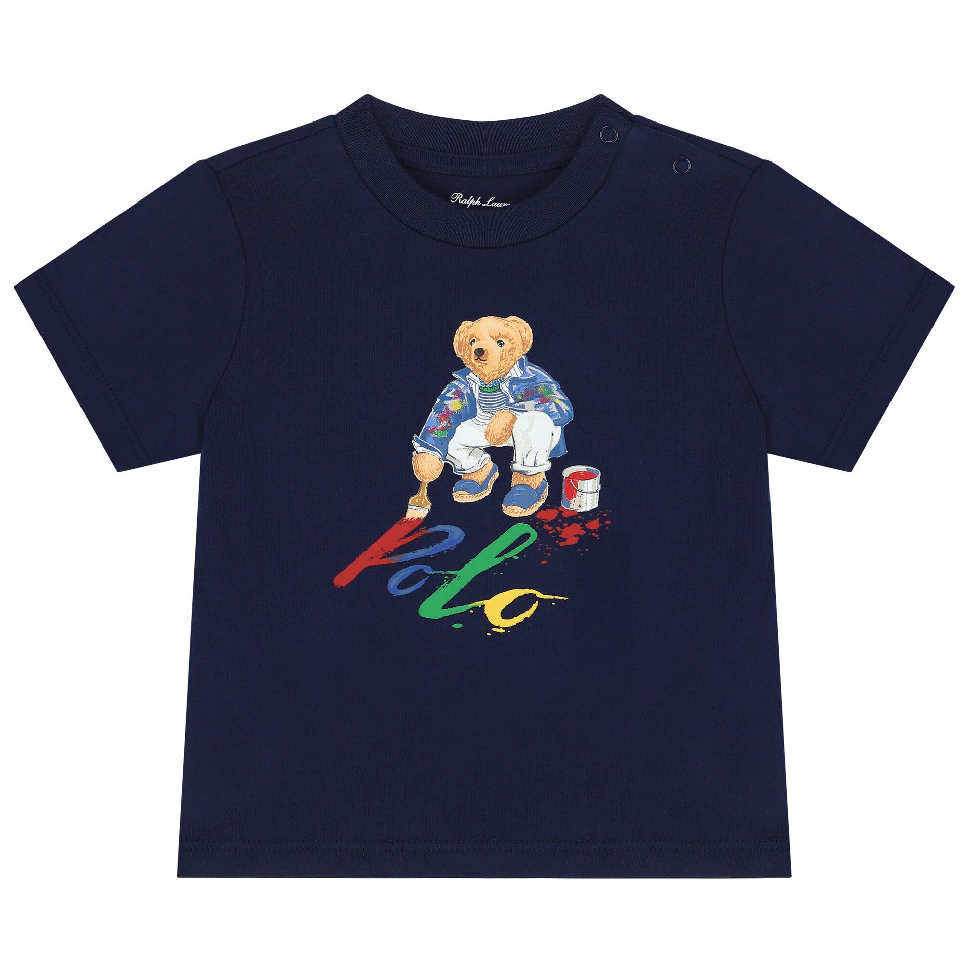 Ralph Lauren Baby Boys Navy Blue Polo Bear T Shirt Junior