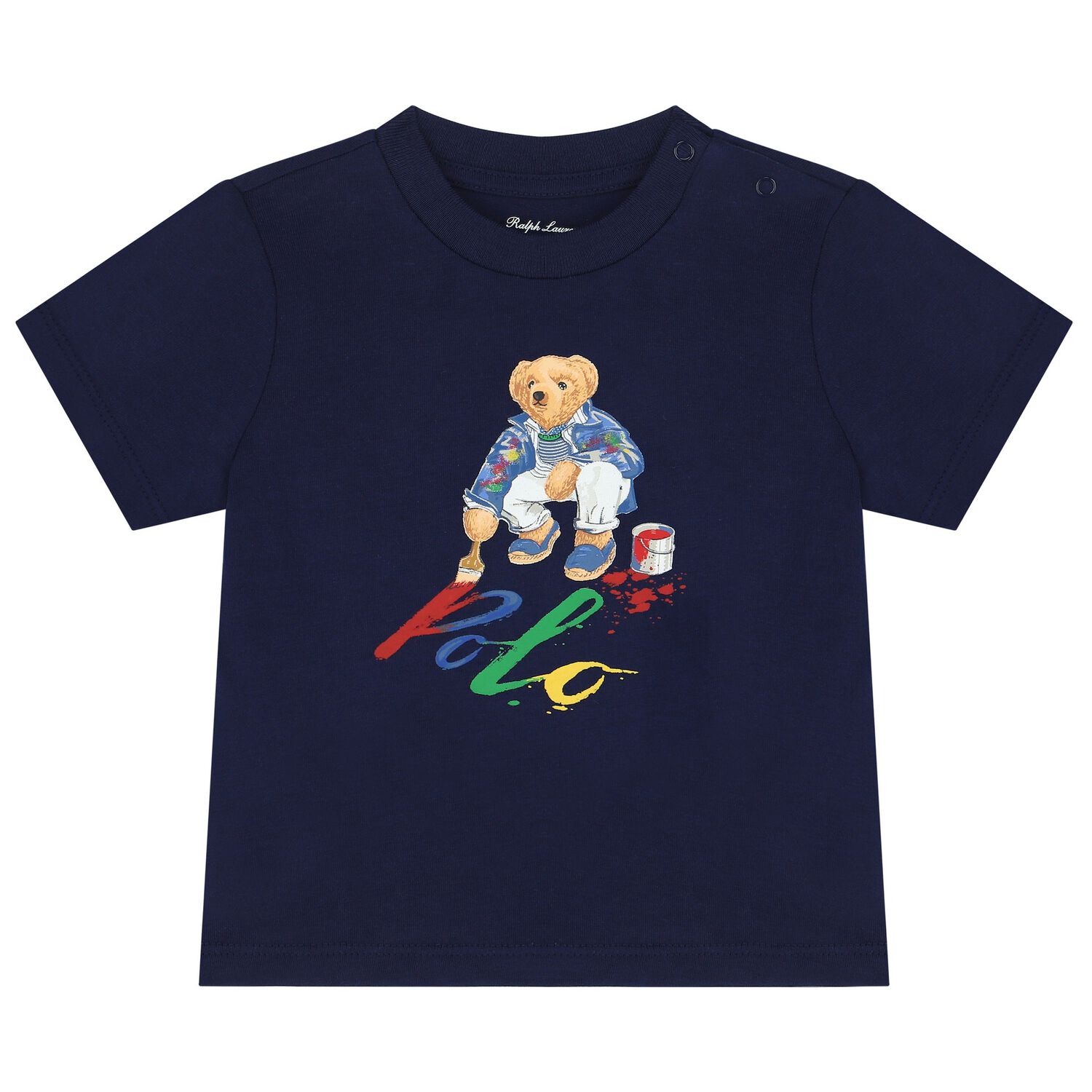 Baby Boys Navy Blue Polo Bear T-Shirt, 1, hi-res