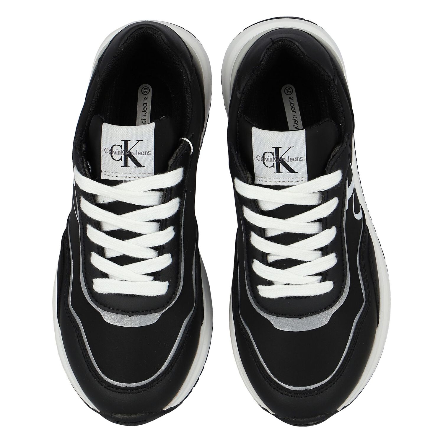 Black & White Logo Trainers, 1, hi-res