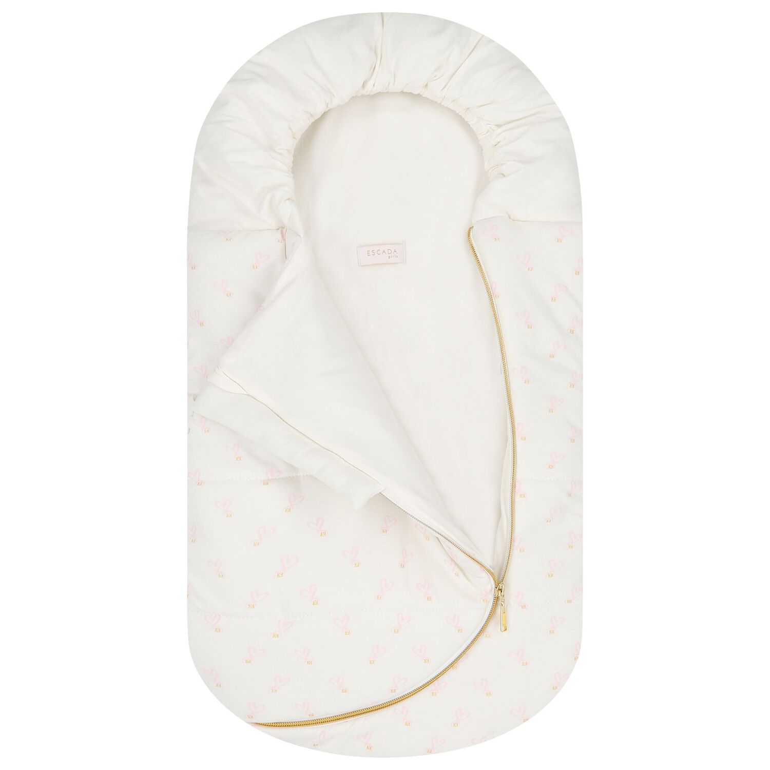 Baby Girls White Logo Heart Nest, 1, hi-res