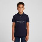 Boys Navy Cotton Logo Polo Shirt, 2, hi-res