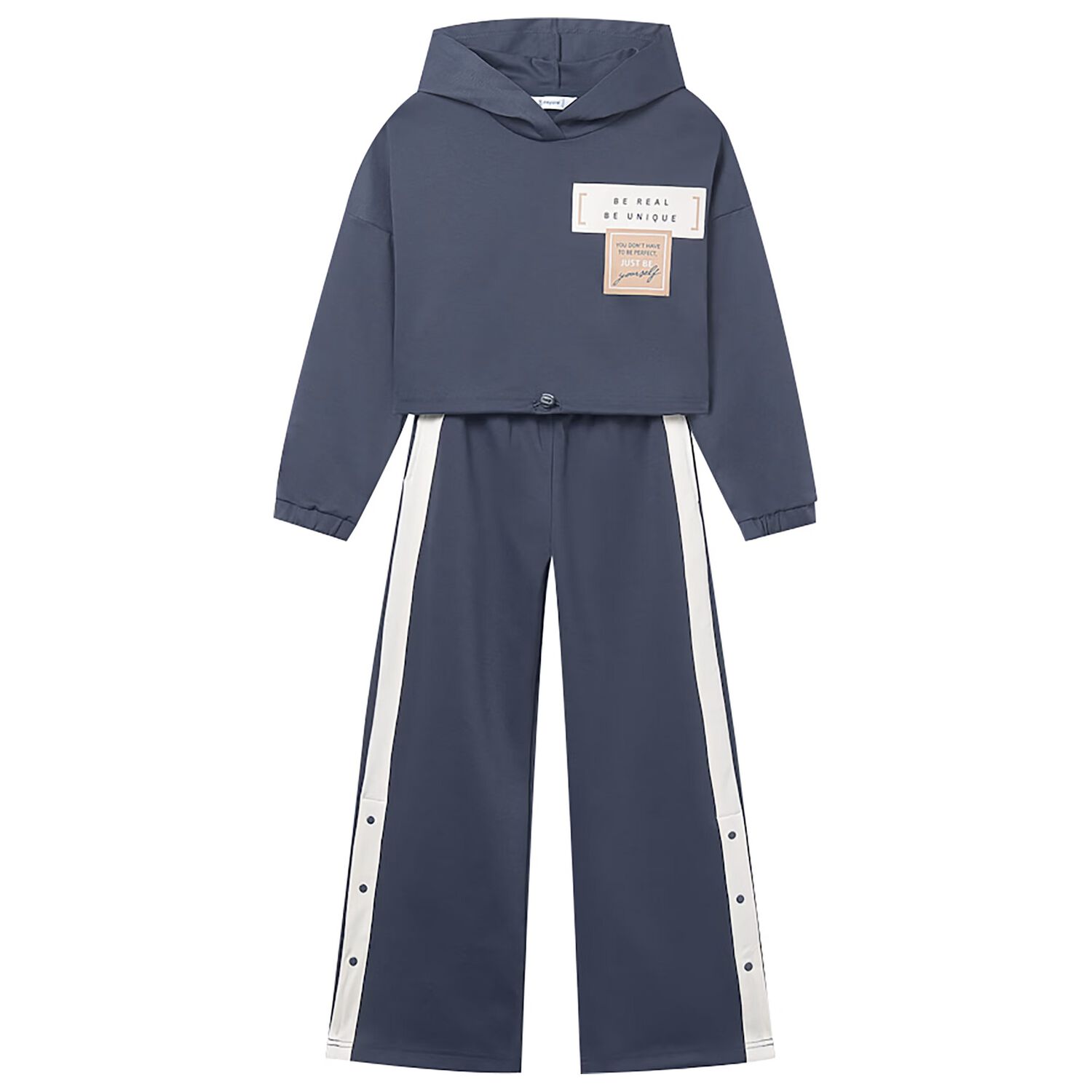 Girls Blue Hooded Tracksuit, 3, hi-res