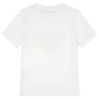 Boys White & Navy Blue Logo Shorts, 2, hi-res