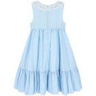Girls Blue & Ivory Dress, 1, hi-res