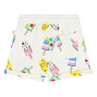 Baby Girls White Ice Pop Shorts, 1, hi-res