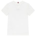 Boys White & Navy Blue Shorts Set, 1, hi-res