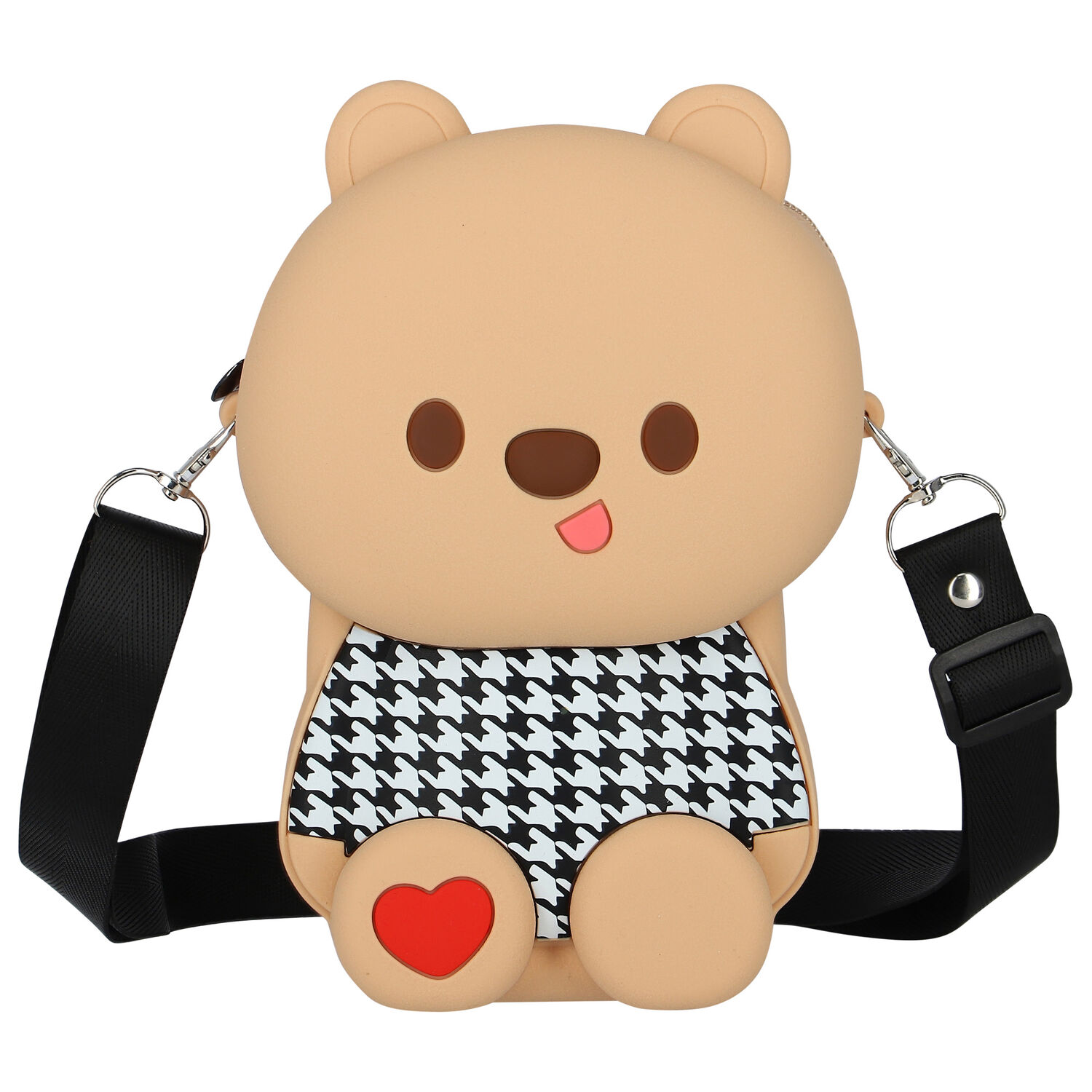 Girls Beige Teddy Bear Bag, 1, hi-res image number null