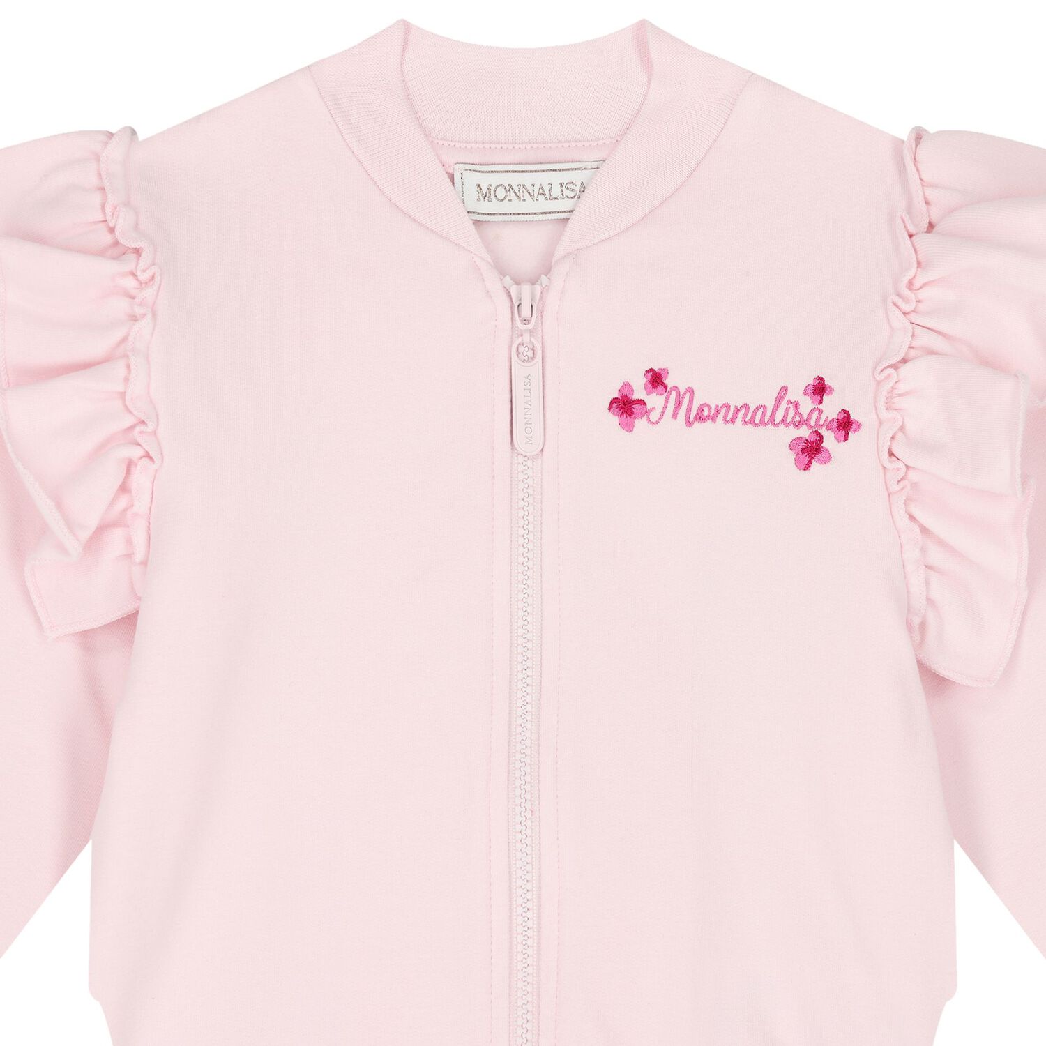 Younger Girls Pink Disney Logo Zip Up Top, 1, hi-res image number null