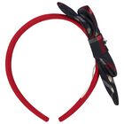 عصابة رأس منقوشة باللون الأزرق الداكن والأحمر للبنات, 1, hi-res