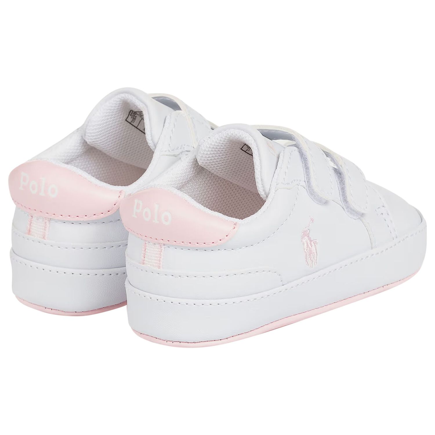 Baby Girls White Logo Trainers, 1, hi-res