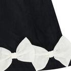 Girls Black & Ivory Bow Velvet Dress, 1, hi-res