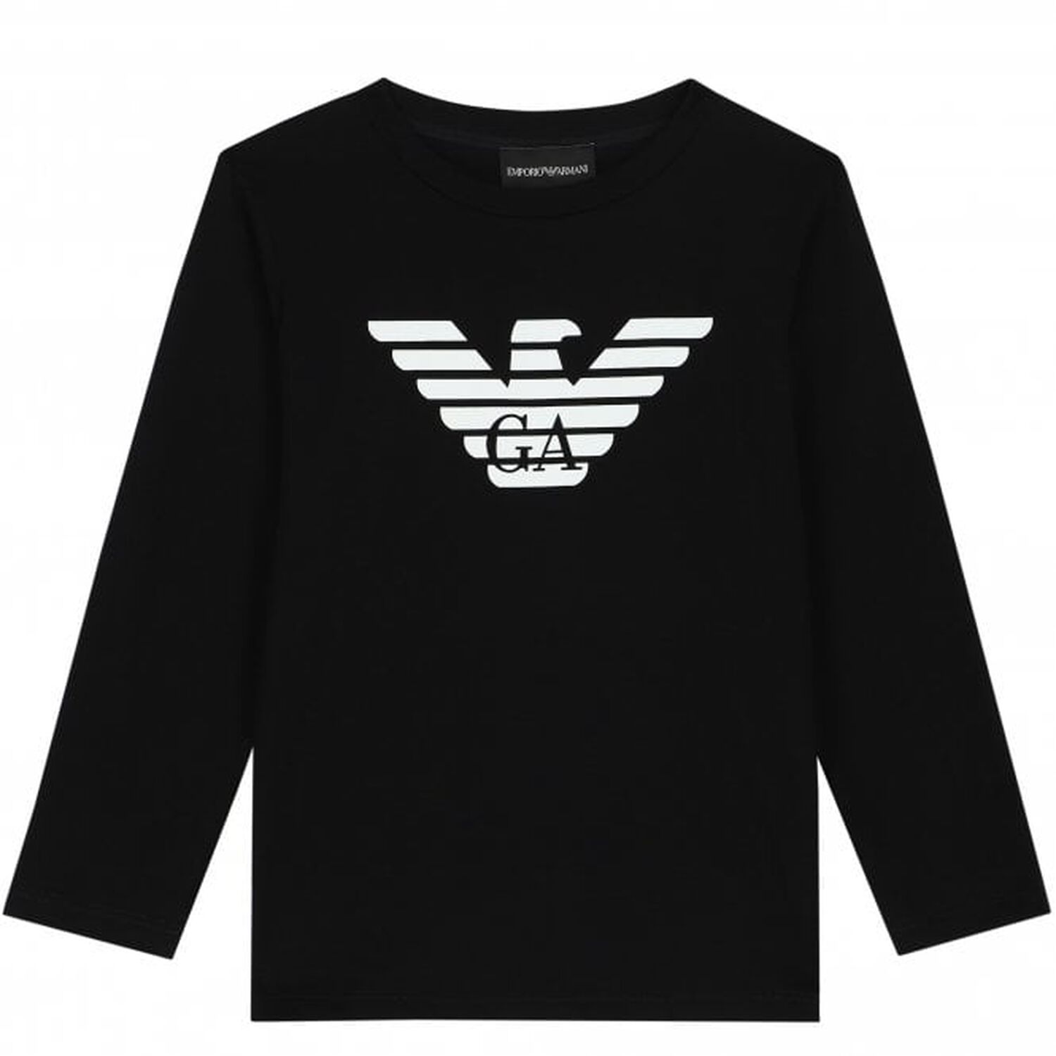 Boys Black Logo Top, 1, hi-res