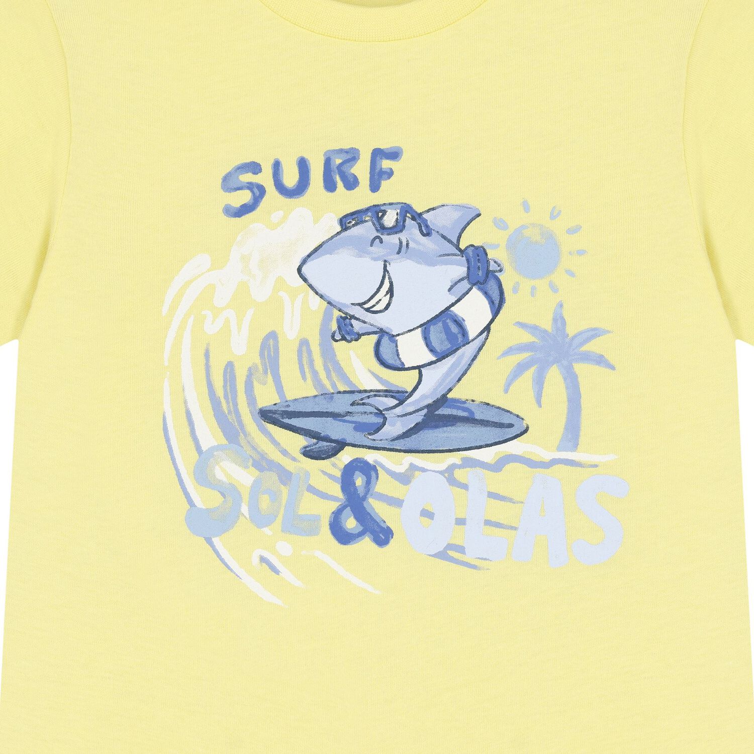 Younger Boys Yellow Shark T-Shirt, 2, hi-res image number null