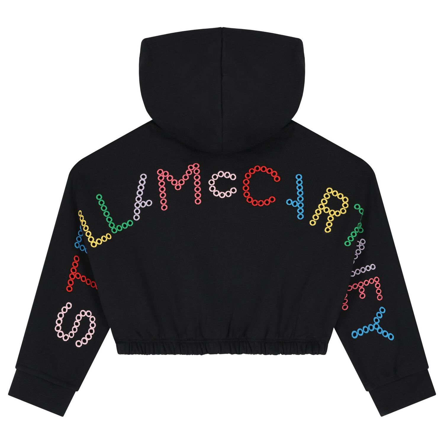 توب بنات هودي بسحاب بالشعار باللون الأسود, 1, hi-res image number null