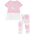 Baby Girls Pink & White Leggings Set, 1, hi-res