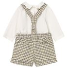 Baby Boys Ivory & Green Checked Shorts Set, 2, hi-res