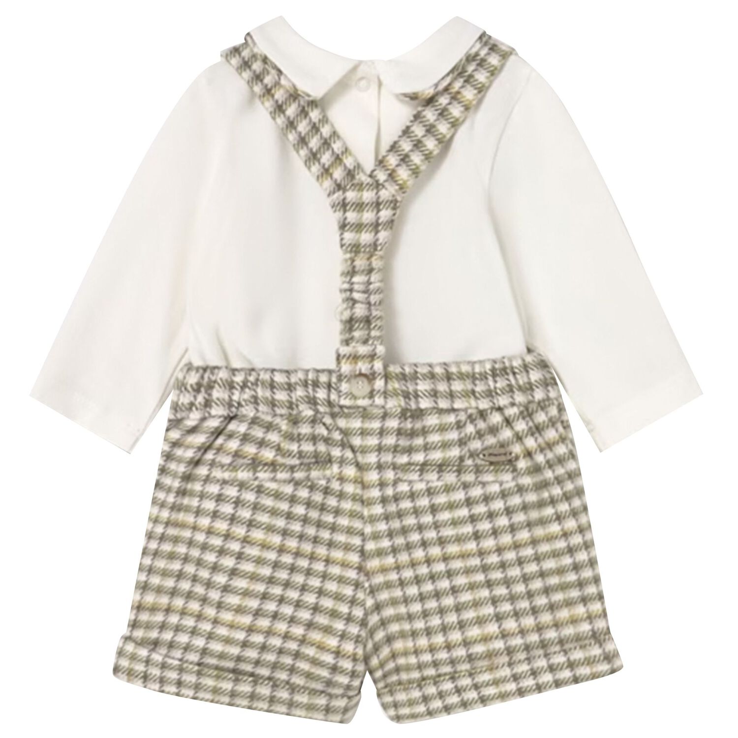 Baby Boys Ivory & Green Checked Shorts Set, 2, hi-res image number null