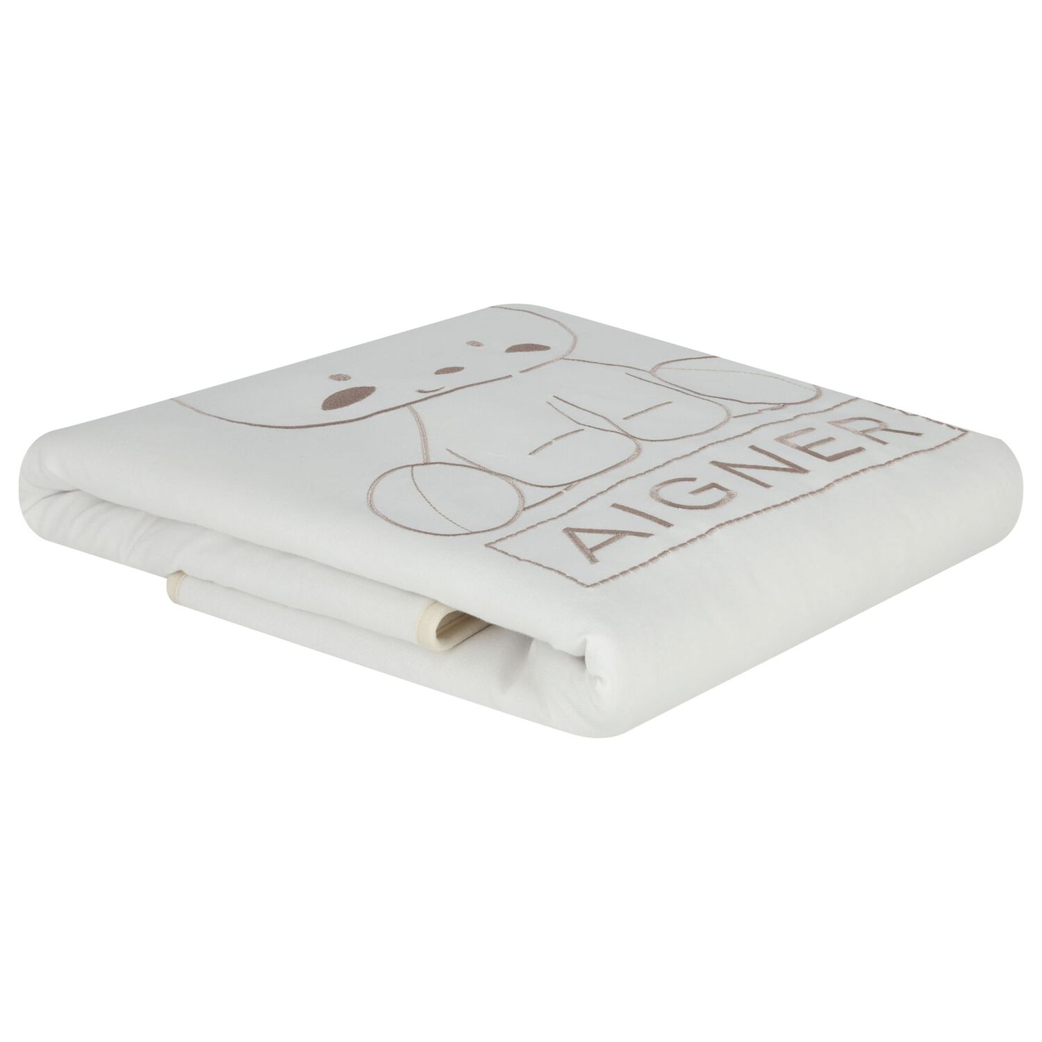 بطانية بشعار تيدي باللون الأبيض والبيج, 1, hi-res