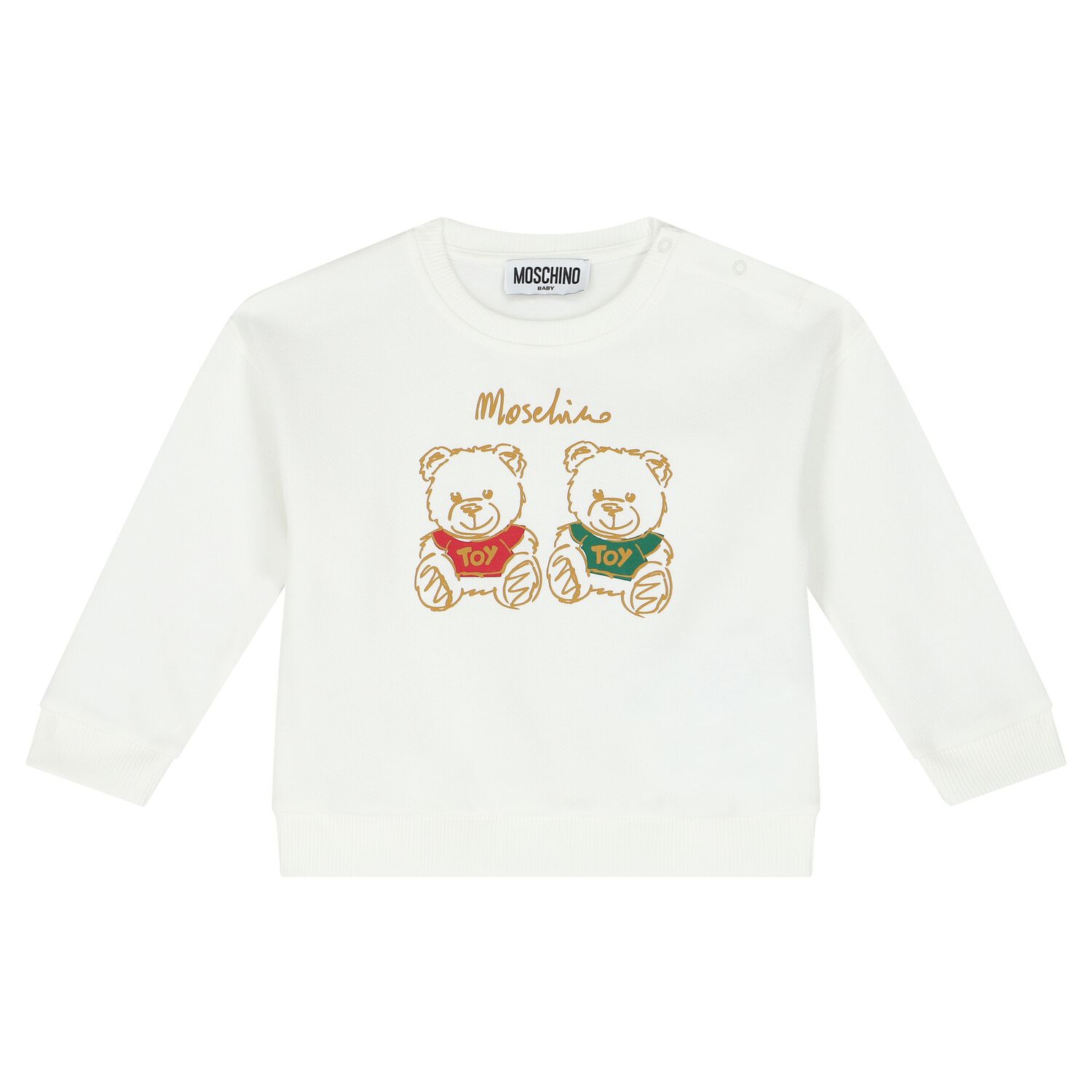 سويت شيرت بشعار تيدي باللون العاجي, 1, hi-res image number null