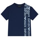 Boys Navy Blue Logo T-Shirt, 1, hi-res