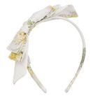 Girls Ivory Floral Chiffon Headband, 3, hi-res