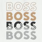 تيشيرت أولاد بالشعار باللون الأبيض, 1, hi-res