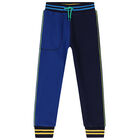 Boys Blue Logo Joggers, 1, hi-res