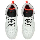 Black , Grey & White Air Jordan 1 Mid Trainers, 5, hi-res