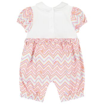 Baby Girls White Logo Romper