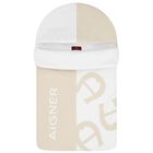 Beige & White Logo Baby Nest, 1, hi-res