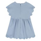 Younger Girls Blue Logo Scalloped Dress, 1, hi-res