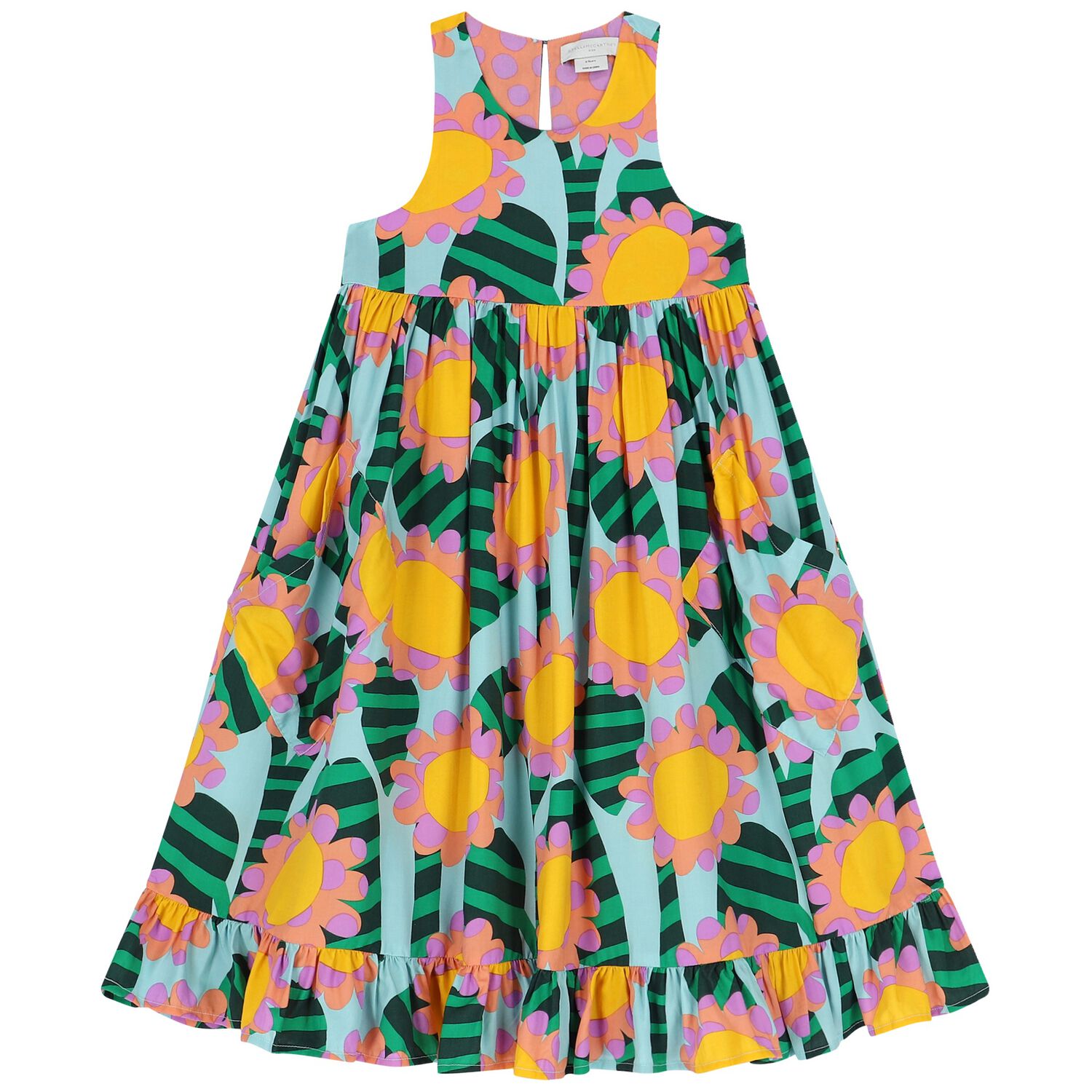 فستان بنات بطبعة باللون الأزرق, 1, hi-res image number null