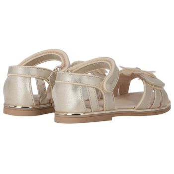 Girls Beige Flower Sandals