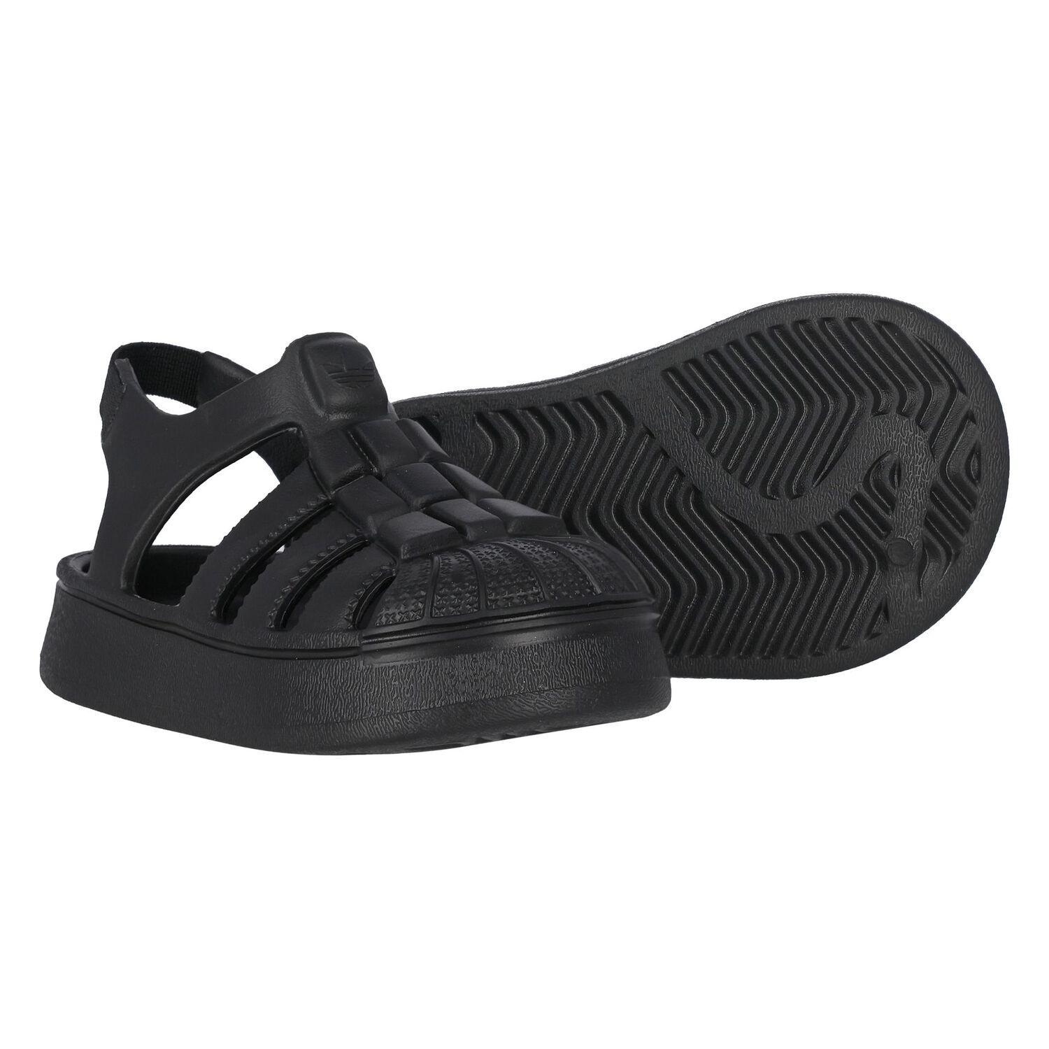 Black Logo Superstar Sandals, 1, hi-res