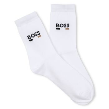 Boys White Logo Socks ( 2-Pack )