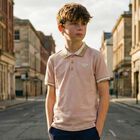 Boys Beige Logo Polo Shirt, 1, hi-res