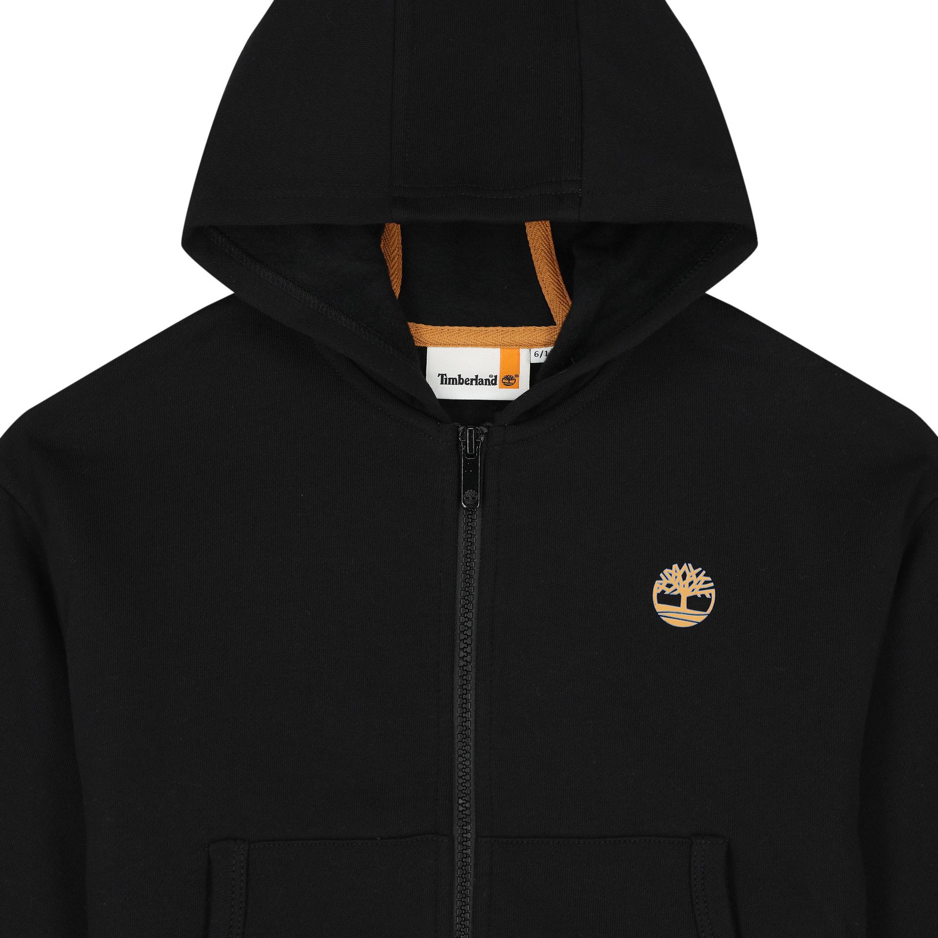TIMBERLAND Boys Black Logo Hooded Zip Up Top Junior Couture UAE