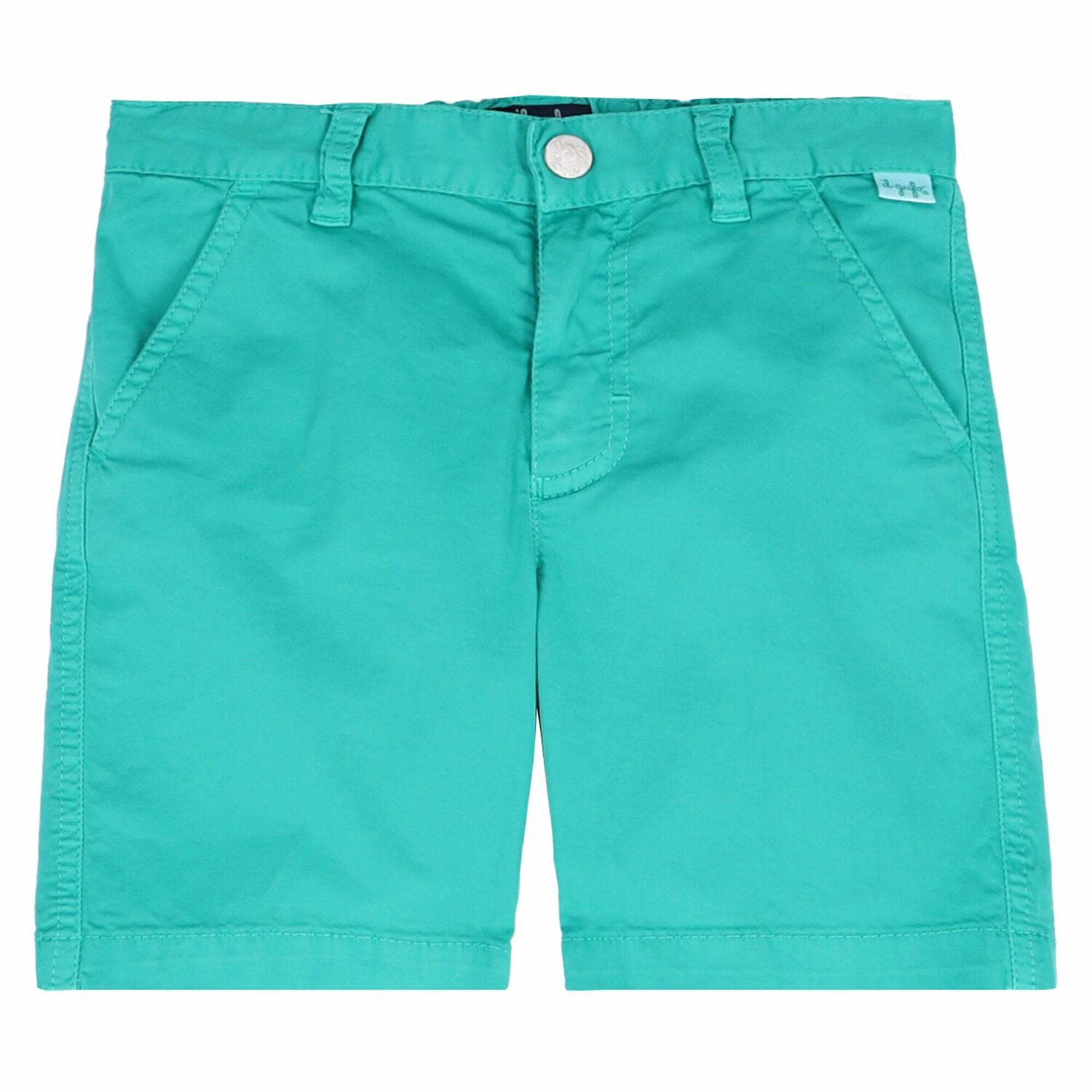 Boys Green Cotton Bermuda Shorts, 1, hi-res