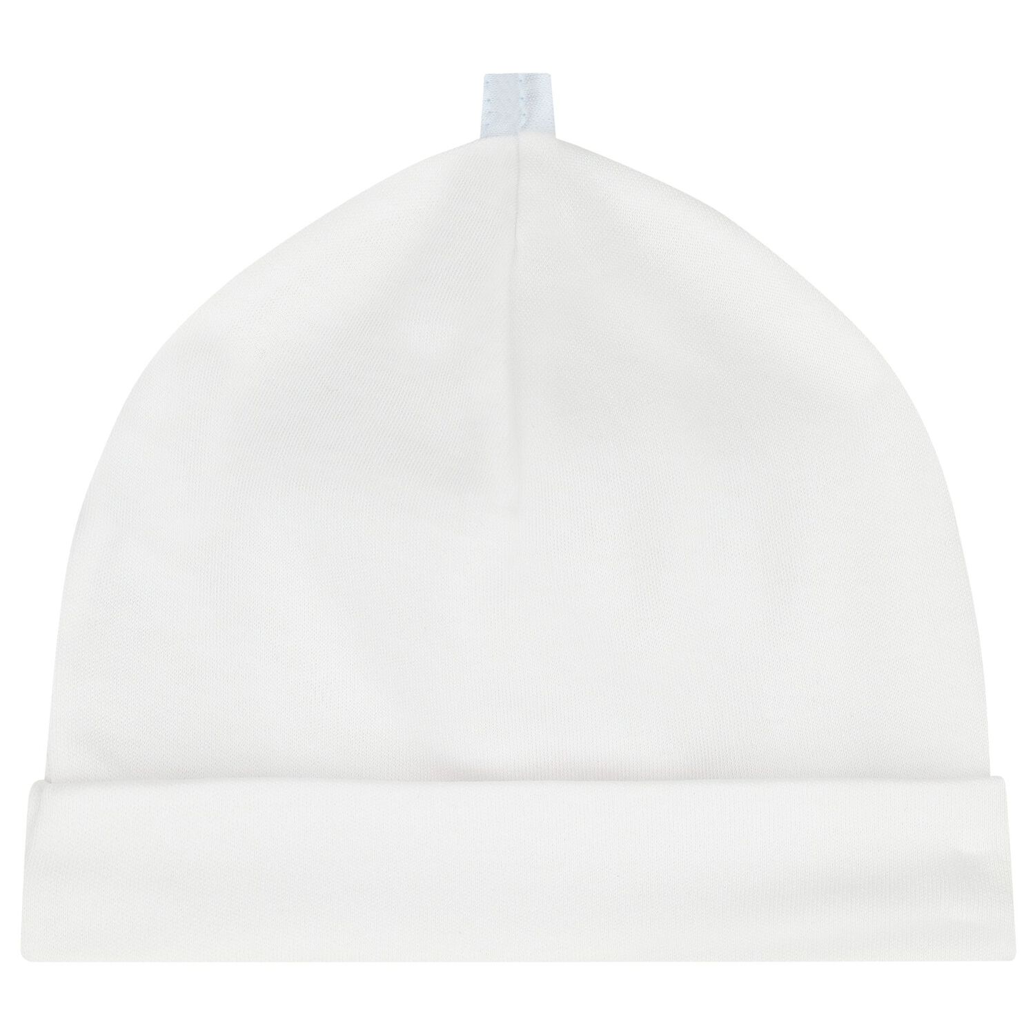 Baby Boys White & Blue Embroidered Blanket & Hat Set, 1, hi-res