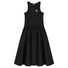 Girls Black Logo Dress, 1, hi-res