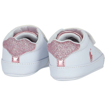 Baby Girls White Logo Pre Walker Shoes