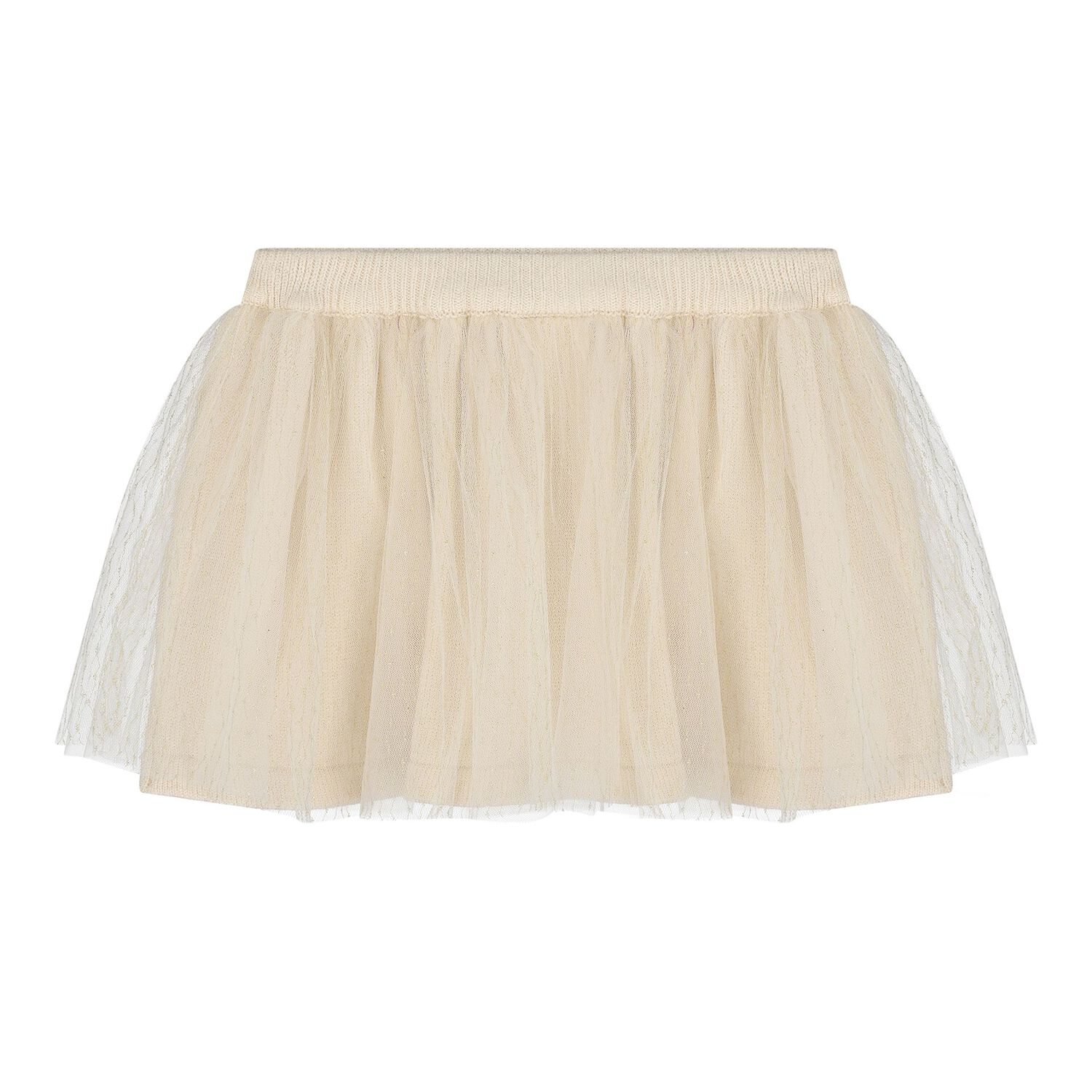 Baby Girls Beige & Ivory Tulle Skirt Set, 2, hi-res