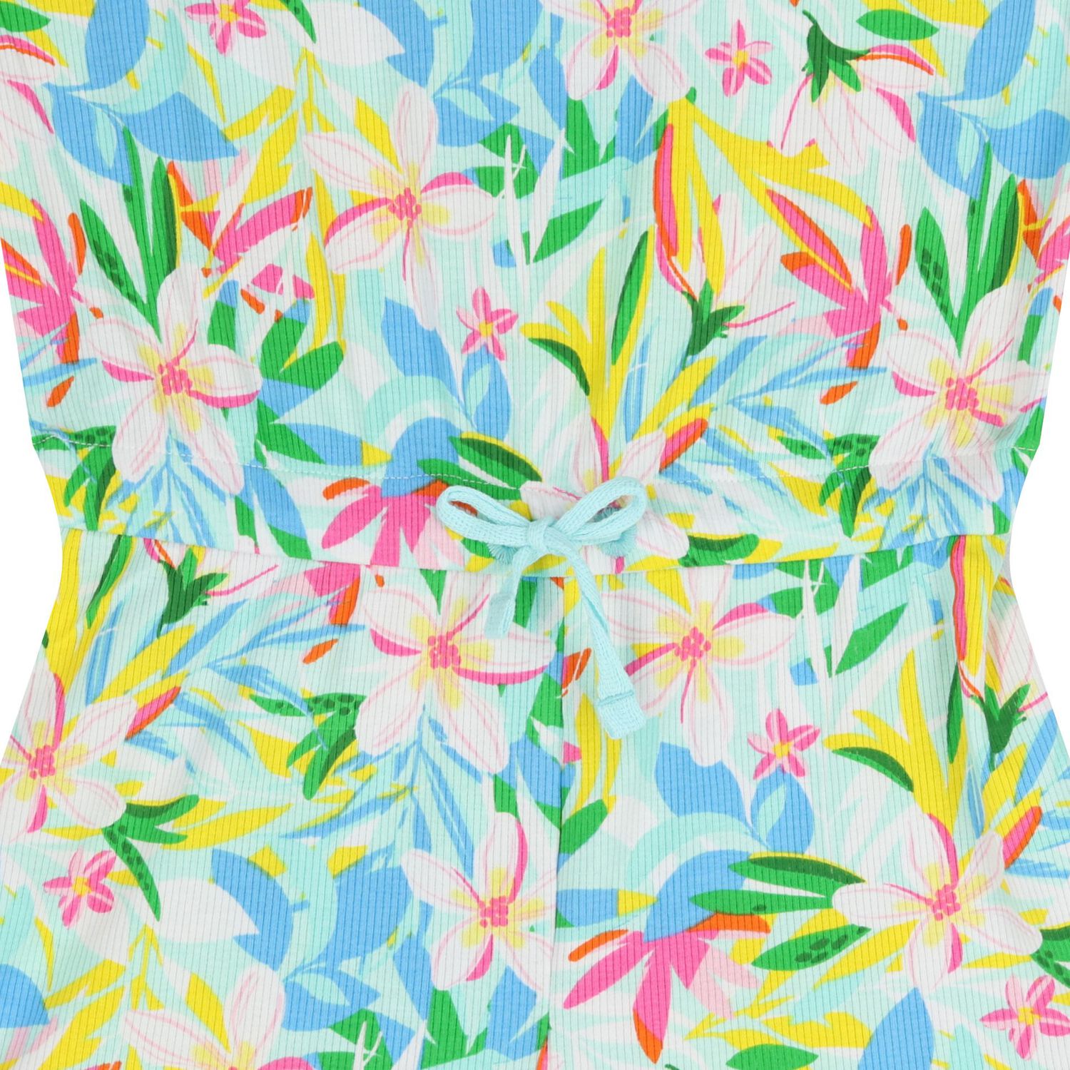 Girls Multi-Coloured Floral Playsuit, 1, hi-res