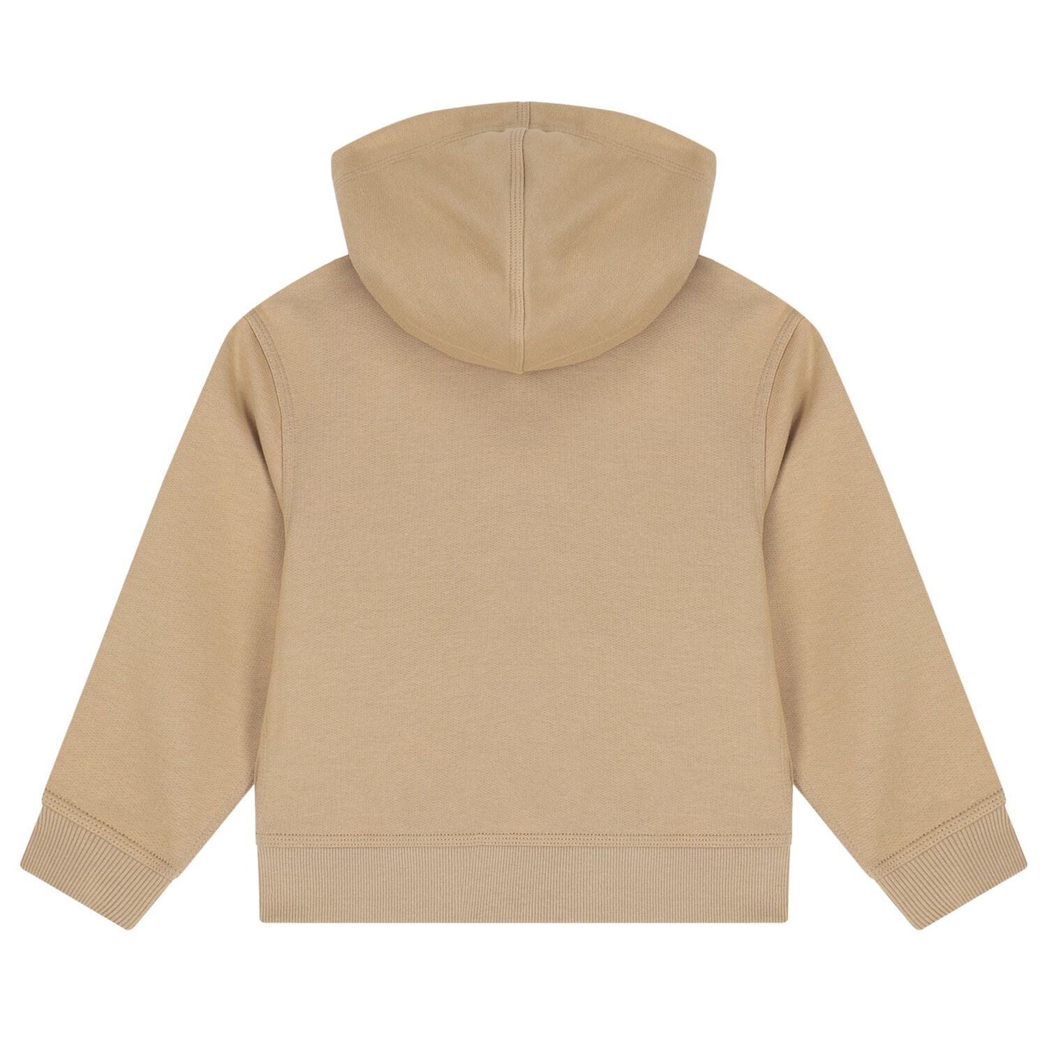 Beige Check Logo Hooded Zip Up Top, 1, hi-res image number null